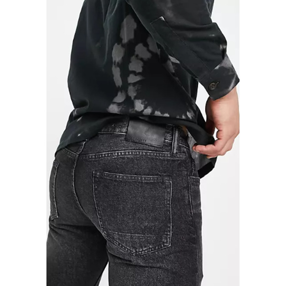 NEW ALLSAINTS Switch Denim Shorts Men's Size 33 Washed Black Raw Hem Slim Fit - Picture 8 of 11